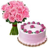Pink Roses and Cakes to Delhi
