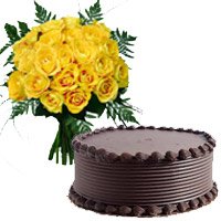 Yellow Roses and Chocolate Cakes to Delhi