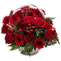 Online Flower Delivery in Delhi : Red Gerbera Basket Delhi