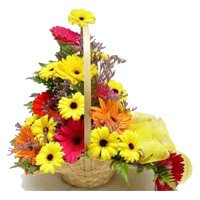 Send Flowers to Delhi : Mixed Gerbera Arrangement : FLowers to Gurgaon