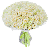 Send Flowers to Delhi : 100 White Roses