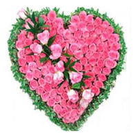 Flowers in Delhi Same Day Delivery : Pink Roses Heart