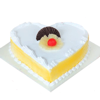 Best Anniversary Cakes to Delhi - Heart Shape Pinapple Cake