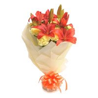 Online Lily Carnation Flowers to Delhi