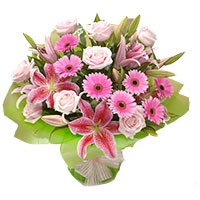Send Flowers to Delhi : Pink Bouquet Flowers to Delhi